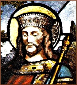 Saint Dagobert II Vitrail glise de Mouzay