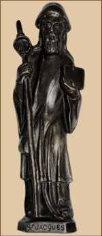 Statuette de saint Jacques, plâtre,Musée en Piconrue