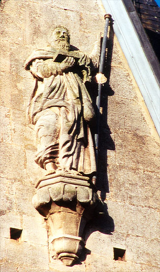 St Jacques,fronton du clocher de MESSANCY 